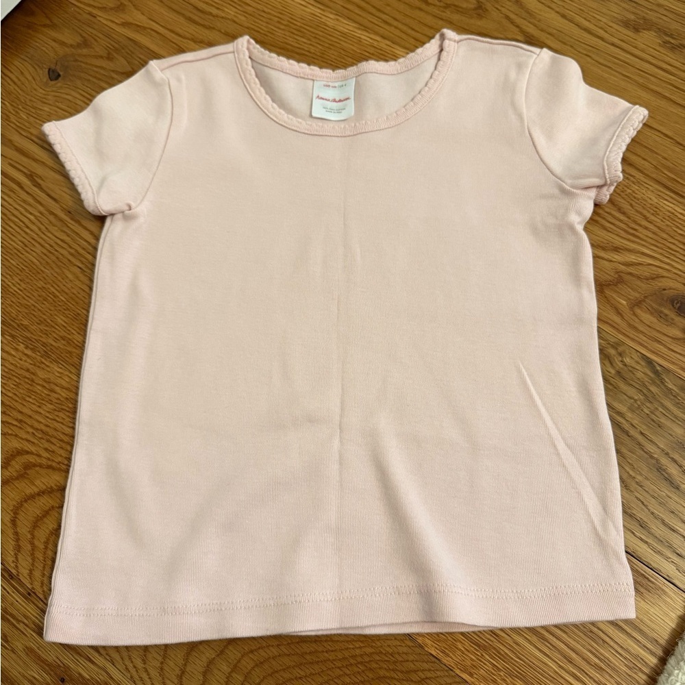 Hanna Andersson Solid Power Tee Pale Pink size 100 (4T) Pima Cotton